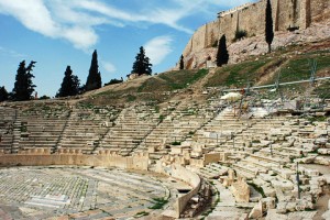 The magic of the theatre of dionysus, Athens, Greece