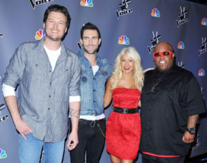 The Voice Judges, Cee Low Green, Adam Levine, Blake Shelton, and Christina Aguilera